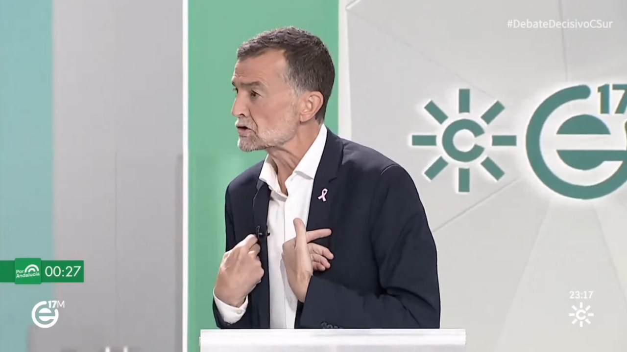 Antonio Ma&iacute;llo, en el debate electoral de este lunes / Canal Sur