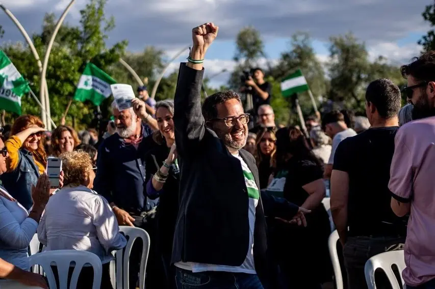 Jos&eacute; Ignacio Garc&iacute;a, l&iacute;der de Adelante Andaluc&iacute;a, durante un meeting en Sevilla | Instagram