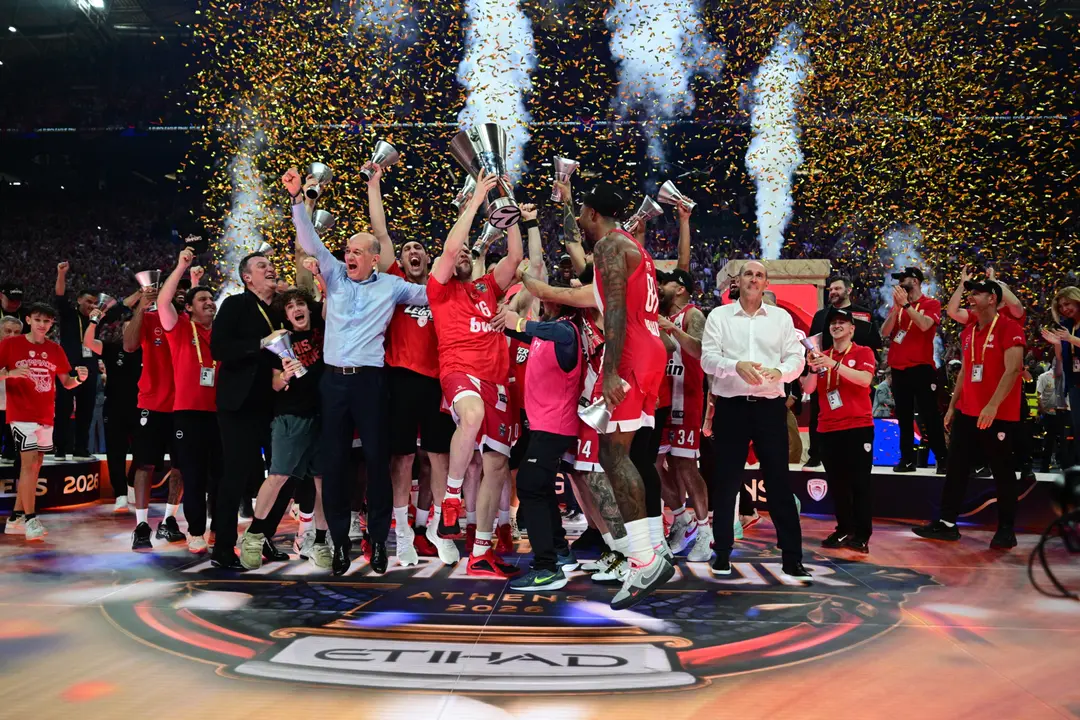 Olympiacos celebra la Euroliga- Olympiacos Twitter
