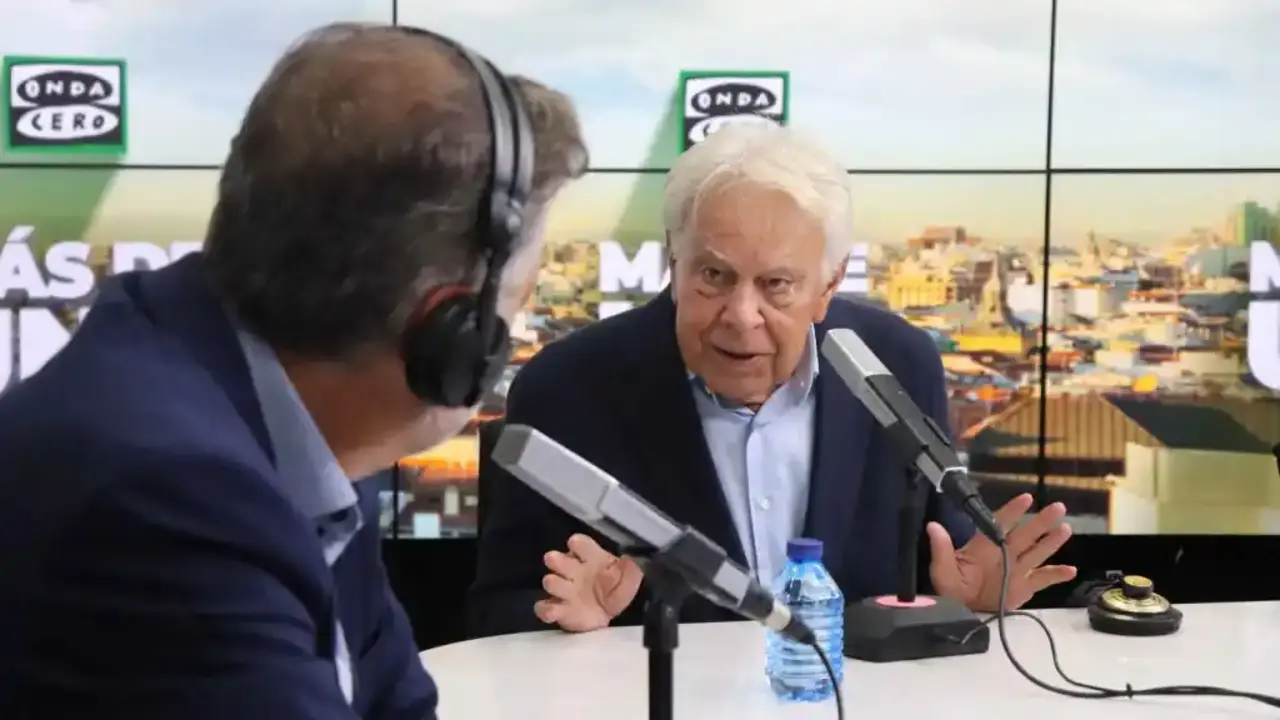 Felipe Gonz&aacute;lez, durante su entrevista en M&aacute;s de Uno en 2023