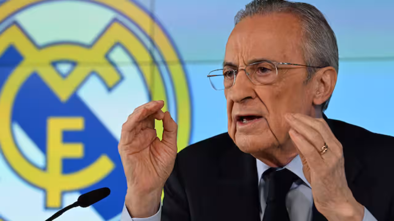 Florentino P&eacute;rez, presidente del Real Madrid, en la rueda de prensa de este martes / Cadena SER