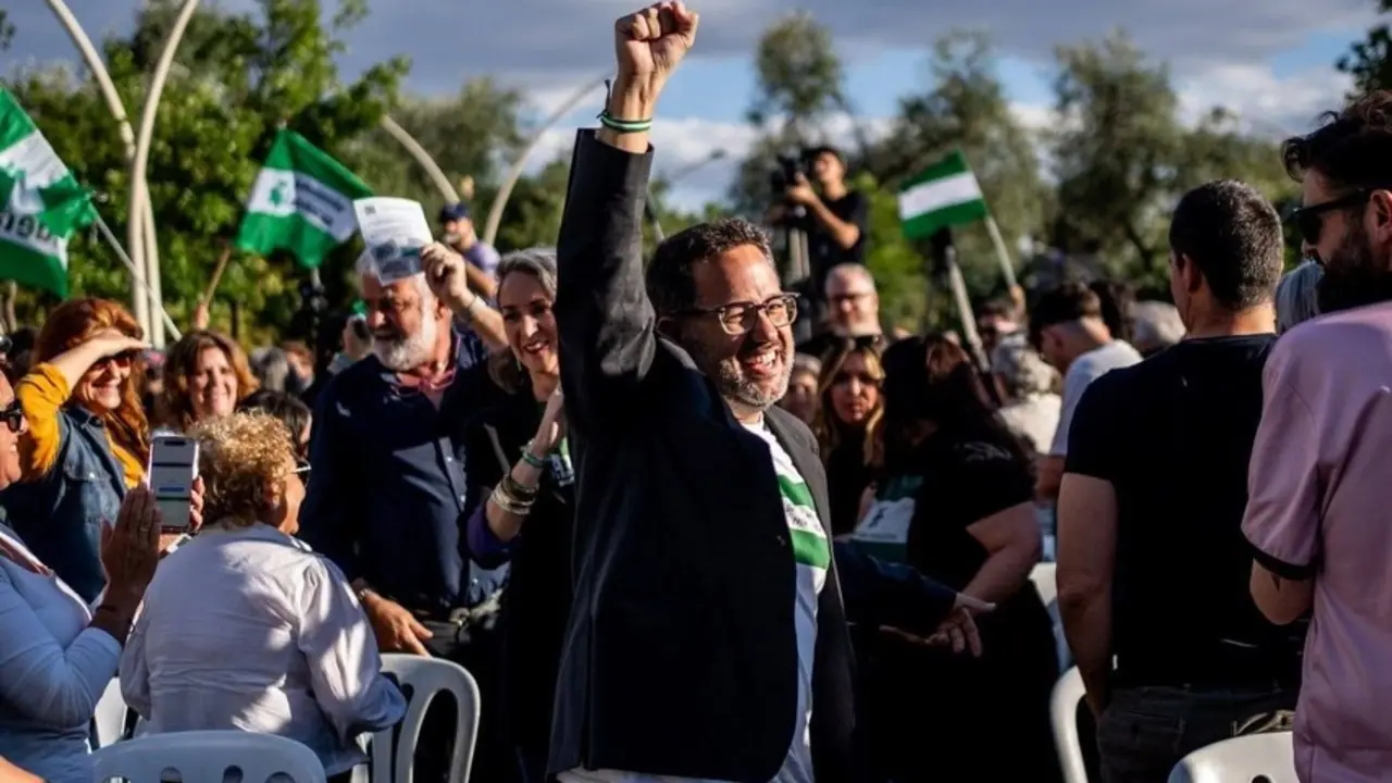 Jos&eacute; Ignacio Garc&iacute;a, l&iacute;der de Adelante Andaluc&iacute;a, durante un meeting en Sevilla | Instagram
