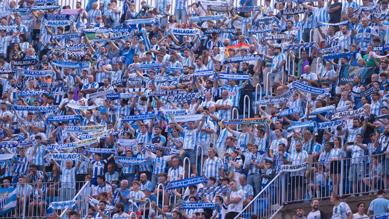 Afici&oacute;n malaguista en La Rosaleda / M&aacute;laga CF