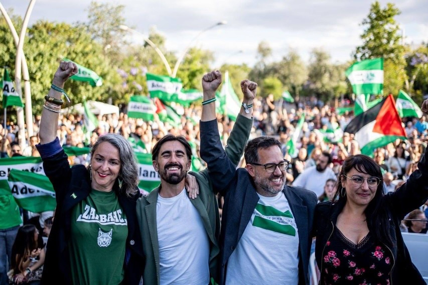 Principales representantes de Adelante Andalucía durante un meeting en Sevilla | Instagram
