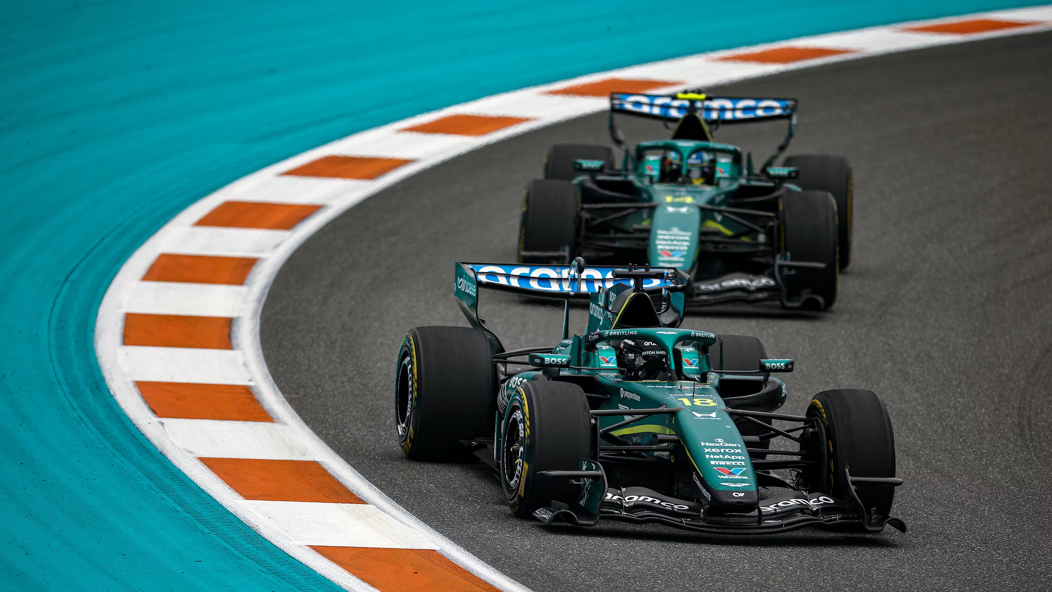 Ambos Aston Martin en el GP de Miami / Fórmula 1