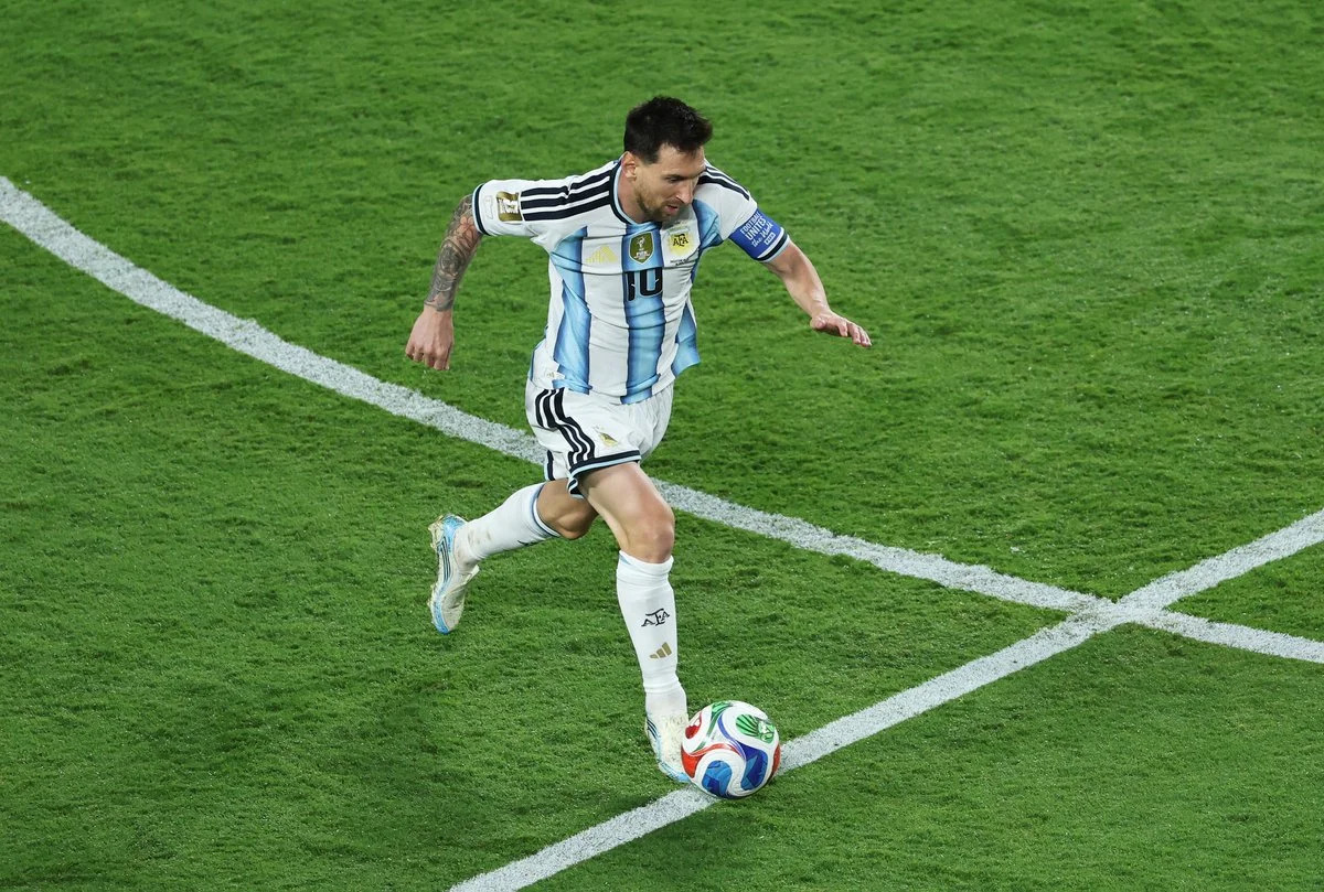 Messi en el partido contra Argelia